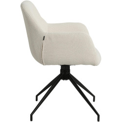 Chaise de salle à manger Merlinda, tissu Teddy, crème
