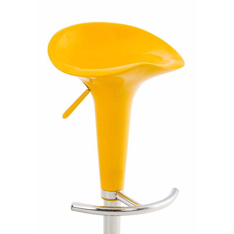 Tabouret de bar en forme de selle jaune