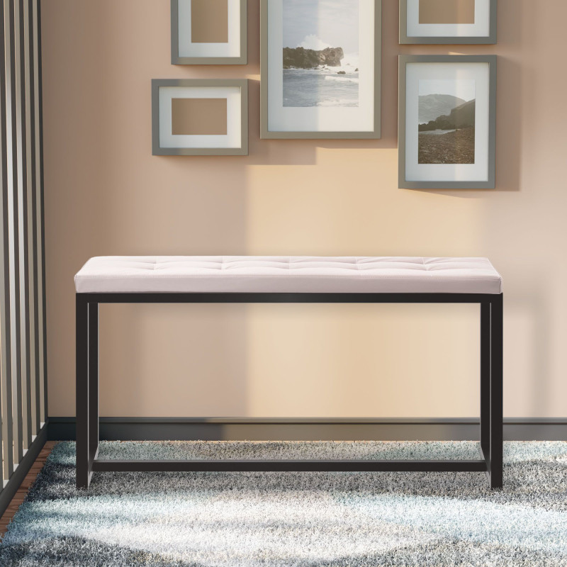 Banc en cuir artificiel Barci B gris