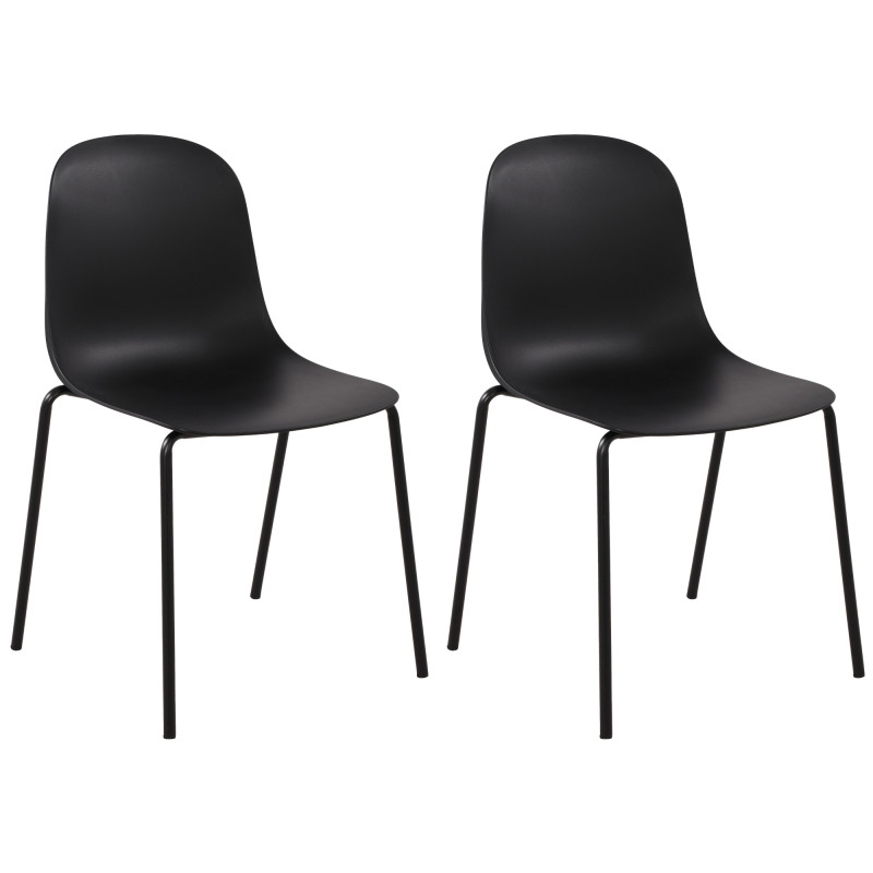 Lot de 2 chaises Hardin en noir