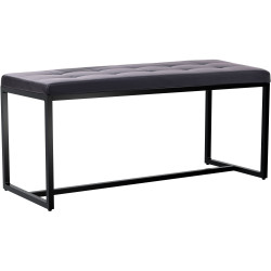 Banc en cuir artificiel Barci B noir