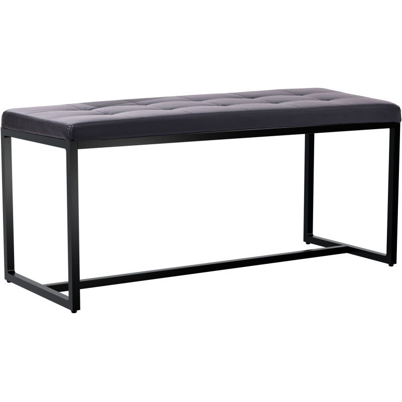 Banc en cuir artificiel Barci B noir