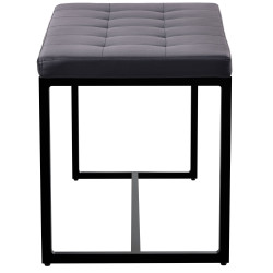 Banc en cuir artificiel Barci B noir