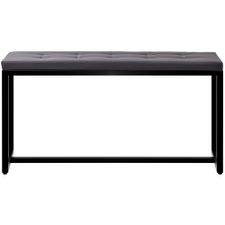 Banc en cuir artificiel Barci B noir