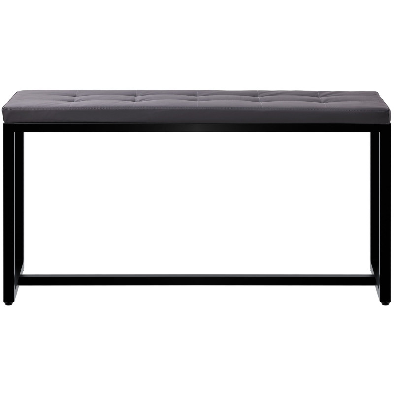 Banc en cuir artificiel Barci B noir