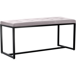 Banc en cuir artificiel Barci B blanc