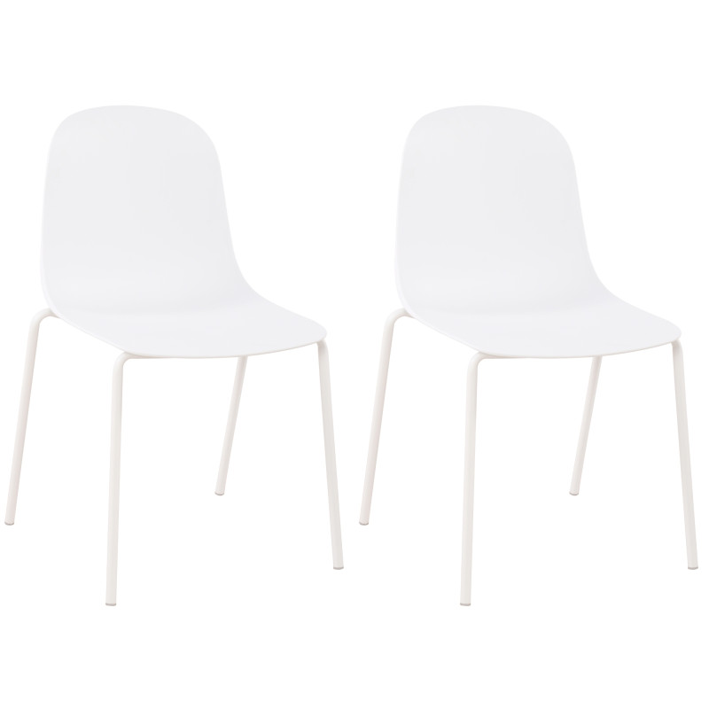 Lot de 2 chaises Hardin en blanc