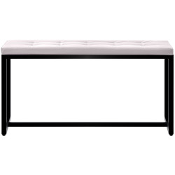 Banc en cuir artificiel Barci B blanc
