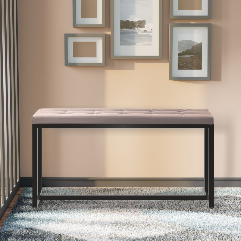 Banc en cuir artificiel Barci B blanc