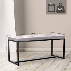 Banc en cuir artificiel Barci B blanc