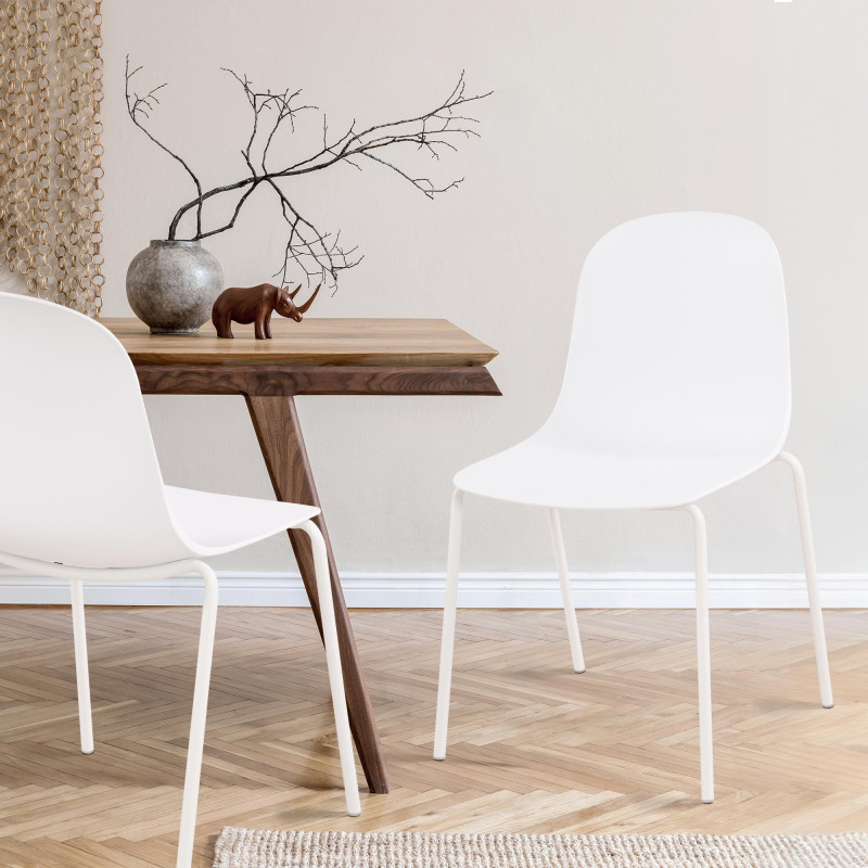 Ensemble de 2 chaises Hardin, blanches