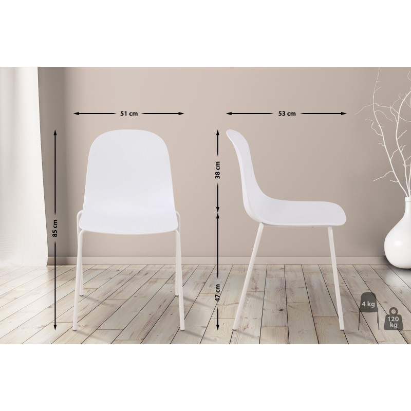Lot de 2 chaises Hardin en blanc