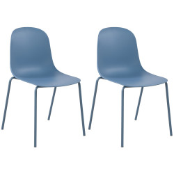 Lot de 2 chaises Hardin bleues