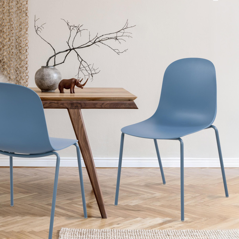 Lot de 2 chaises Hardin bleues