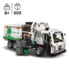 LEGO 42167 Technic Mack LR Electric Camion Poubelle, Jouet de Camion Électrique, Véhicule de Recyclage