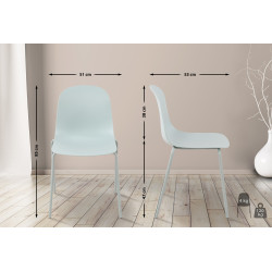 Lot de 2 chaises Hardin, turquoise