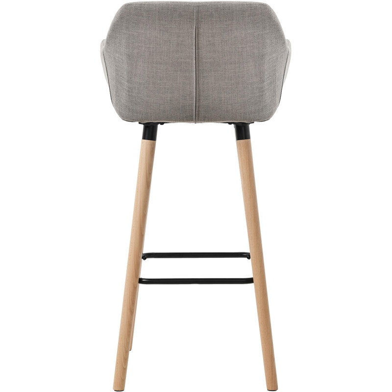 Lot de 2 tabourets de bar en tissu Grant gris
