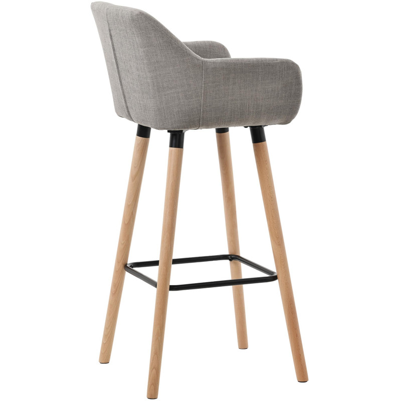 Lot de 2 tabourets de bar en tissu Grant gris