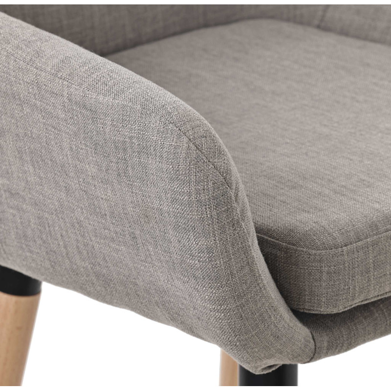 Lot de 2 tabourets de bar en tissu Grant gris