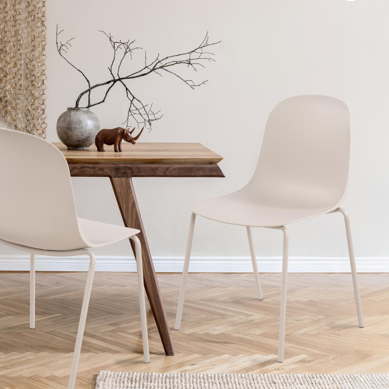 Ensemble de 2 chaises Hardin, gris clair