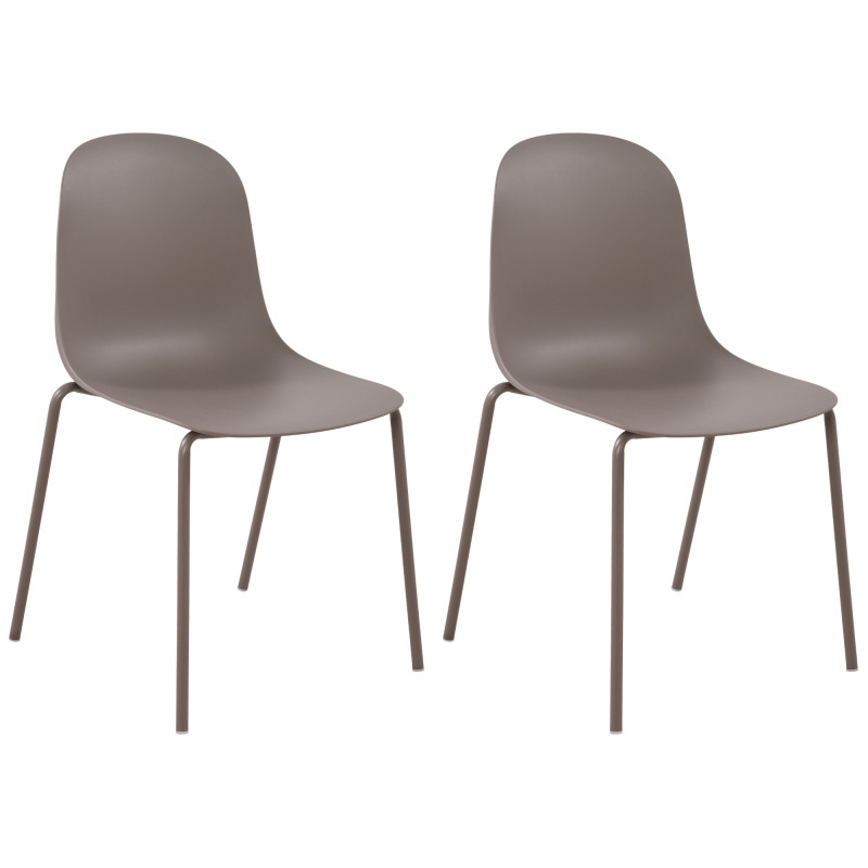 Ensemble de 2 chaises Hardin en taupe