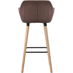 Lot de 2 tabourets de bar en tissu Grant café