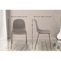 Ensemble de 2 chaises Hardin en taupe
