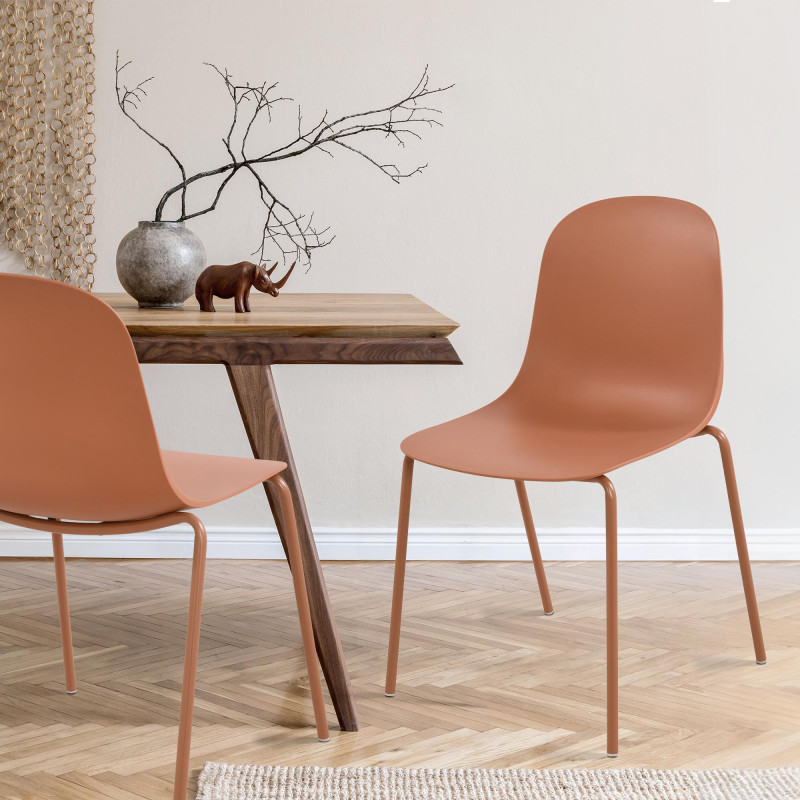 Ensemble de 2 chaises Hardin en terre cuite