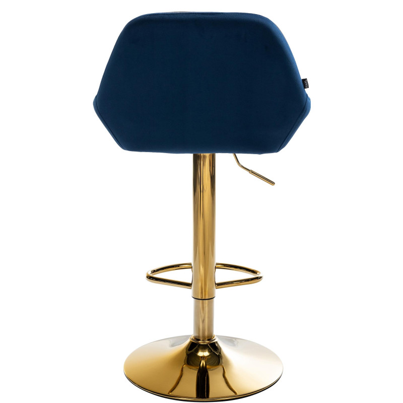 Lot de 2 tabourets de bar Braga en velours doré bleu