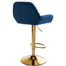 Lot de 2 tabourets de bar Braga en velours doré bleu