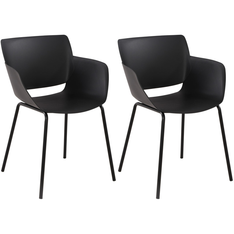 Lot de 2 chaises Alpena en noir