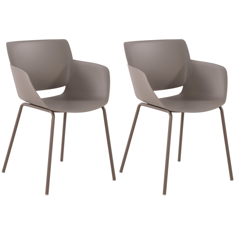 Ensemble de 2 chaises Alpena couleur taupe