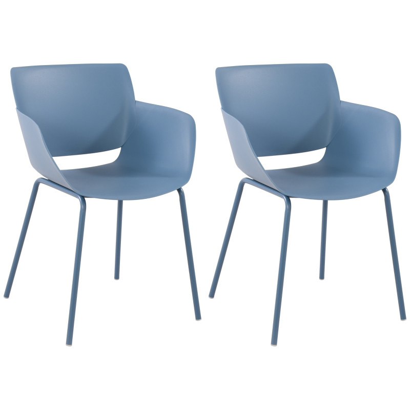 Lot de 2 chaises Alpena, bleu