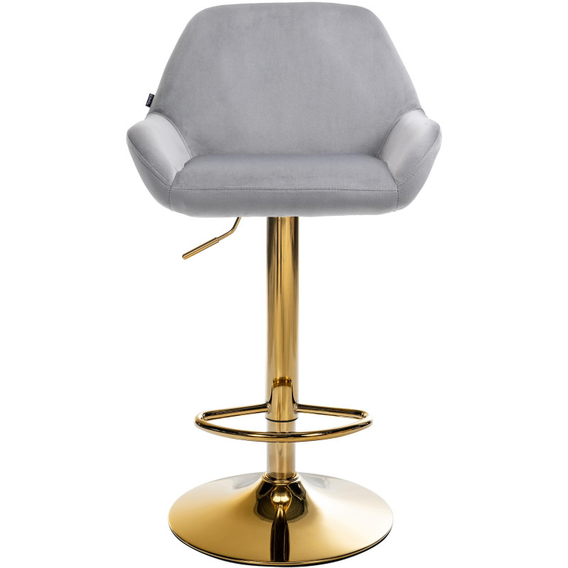 Lot de 2 tabourets de bar Braga en velours doré gris