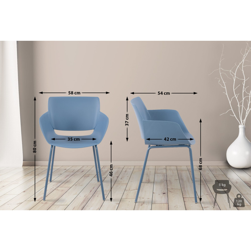Lot de 2 chaises Alpena, bleu