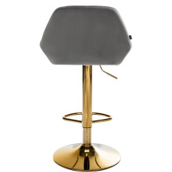 Lot de 2 tabourets de bar Braga en velours doré gris