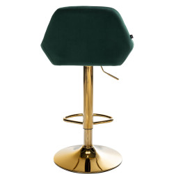 Lot de 2 tabourets de bar Braga en velours doré vert foncé