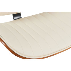 Tabouret de bar Clawson, similicuir noix/crème