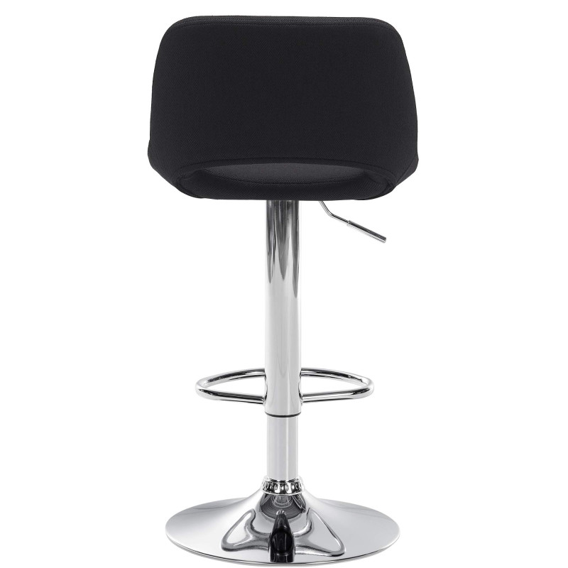 Lot de 2 tabourets de bar Camden en tissu chromé noir