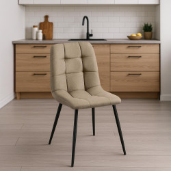 Lot de 2 chaises de salle à manger Tilde en tissu taupe