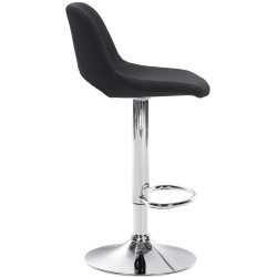 Lot de 2 tabourets de bar Camden en tissu chromé noir