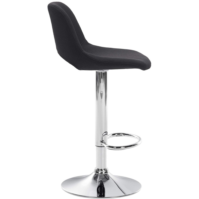 Lot de 2 tabourets de bar Camden en tissu chromé noir