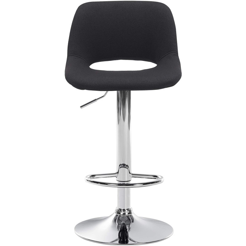 Lot de 2 tabourets de bar Camden en tissu chromé noir
