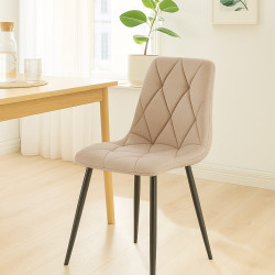 Lot de 2 chaises de salle à manger en tissu Clairton taupe
