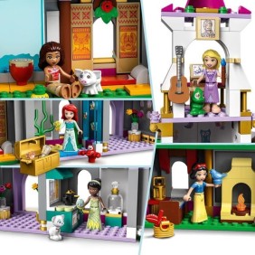 LEGO 43205 Disney Princess Aventures Épiques dans le Château, Jouet Ariel, Vaiana et Raiponce, Figurines Animaux, Enfants Des 6 