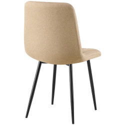 Lot de 2 chaises de salle à manger en tissu Clairton taupe