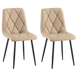 Lot de 2 chaises de salle à manger en tissu Clairton taupe