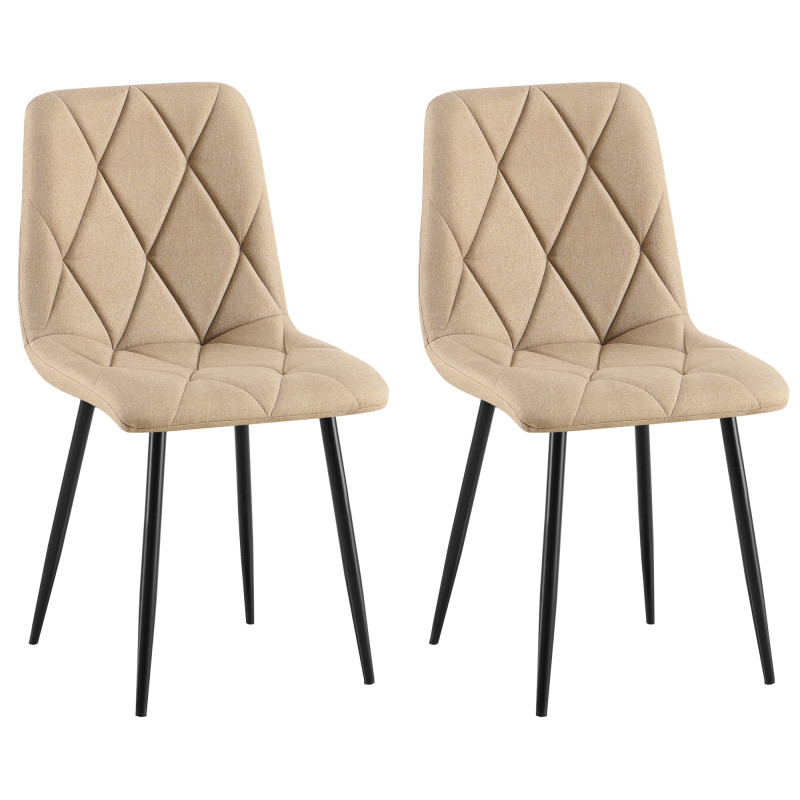 Lot de 2 chaises de salle à manger en tissu Clairton taupe