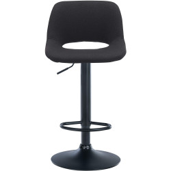 Lot de 2 tabourets de bar Camden en tissu noir