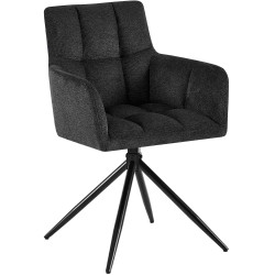 Chaise de salle à manger Jonah en tissu noir